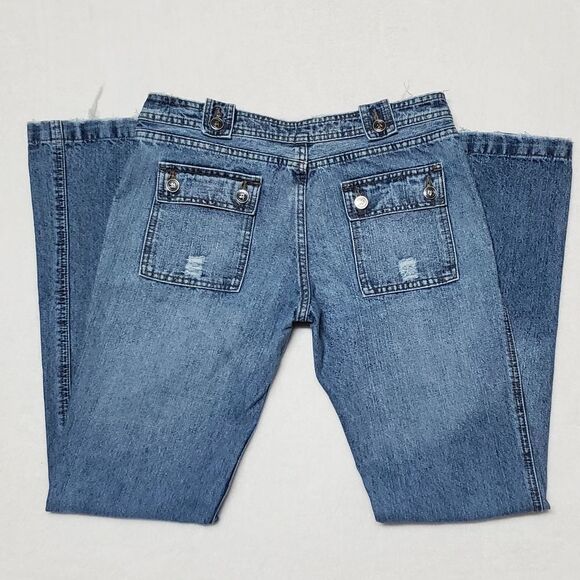 VINTAGE Distressed Boot Cut Jeans Pamela Anderson One Of A Kind 4 - Picture 8 of 11